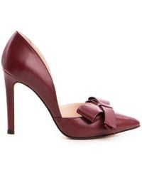 The 5Th Element - Burgundy Asymmetric Bow Stiletto Pumps - Lyst