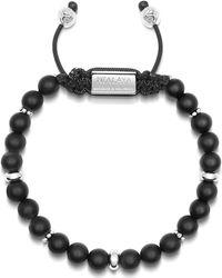 Nialaya - Beaded Bracelet With Matte Onyx And Silver - Lyst