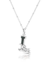 Kasun - Solid L Initial Necklace With Marble - Lyst