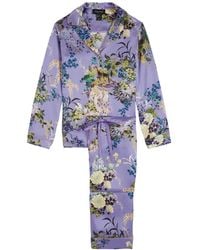 Meng - Crane Silk Satin Pyjama Set - Lyst