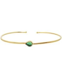 Harfi - Plated Minimalist Emerald May Birthstone Bangle - Lyst