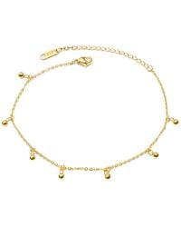 Elk & Bloom - Tiny 14K Beaded Drop Satellite Anklet - Lyst
