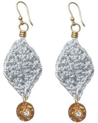 Hilo De Mar - Leaf Earring With Charms - Lyst