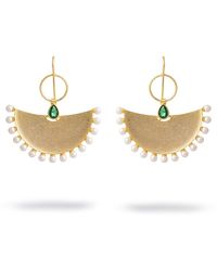 Ebru Jewelry - Divine Cleopatra Pearl & Enamel Dangle Earrings - Lyst