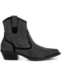 Rag & Co - Costello Rhinestones Embellished Cowboy Boots - Lyst