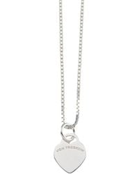 Von Treskow - Fine Box Chain Necklace With Vt Flat Heart - Lyst