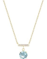 KAMARIA - Birthstone Solitaire & Crystal Bar Necklace - Lyst