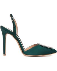 Ginissima - Alice Emerald Shoes With Crystal Brooch - Lyst