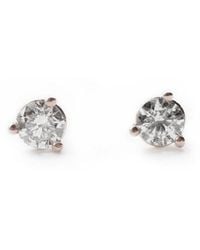 VicStoneNYC Fine Jewelry - Natural Tiny Diamond Three Prong Settings Stud Earrings - Lyst