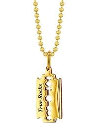 True Rocks - Razor Blade Pendant 18Kt Plated On Bead Chain - Lyst