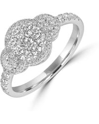 Artisan - Oval Diamond Cluster Halo Ring With Pave Band - Lyst