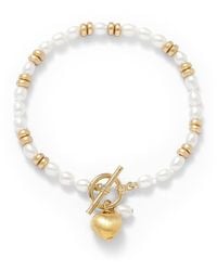 Pearls of the Orient Online - Amare Cultured Freshwater Pearl Bracelet With Hematite Beads & A Heart Charm - Lyst