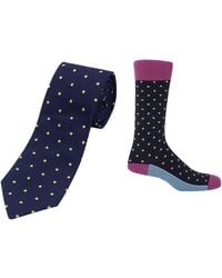 Peper Harow - Made in England - Midnight Pin Polka Tie & Socks Groom's Set - Lyst