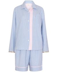 NoLoGo-chic - Stripe Stock Set Shorts Pj Cotton - Lyst