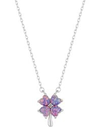 Spero London - Opal Four Leaf Clover Sterling Necklace - Lyst