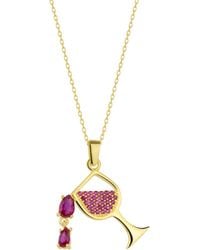Spero London - Wine Glass Sterling Necklace - Lyst