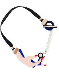 Gissa Bicalho - Handmade Acrylic Necklace Hand & Pearl - Lyst