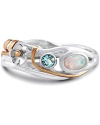 Isla Silver - Topaz & Fire Opal Flower Ring - Lyst