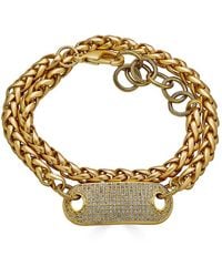 Loni Paul Jewelry - Matte Double Wrap Bracelet With Pave Connector - Lyst