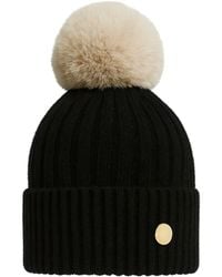 Hortons England - Ribbed Cashmere Beanie With Pom Pom - Lyst