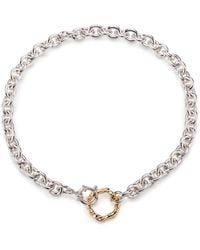 Lulu and Boo Jewellery - Chunky Sterling Choker With Nine Carat Molten Halo Statement Clasp - Lyst