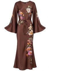 Tantra Spain Sl - Maxi Dress With A Japanese Floral Print And A Round Neckline - Lyst