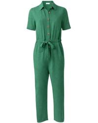 Louche - Justin Linen Mix Short Sleeve Jumpsuit - Lyst