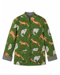 Yumi' - Fox Print Reversible Cotton Quilted Jacket - Lyst