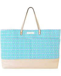 Evelyn & Kate - Abaco Classic Canvas Tote With Leather Base & Straps - Lyst