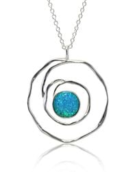 Isla Silver - Handmade Spiral Fire Opal Necklace - Lyst