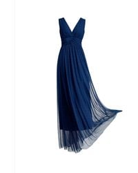 Tantra Spain Sl - Long Tulle Dress With Straps, Pleated Waist, And Flared Skirt - Lyst
