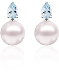 Kai Fine Jewelry - Sterling Natural Aquamarine & Freshwater Pearl Venus Tears Convertible Earrings - Lyst