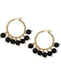 Jaredjamin - Daniela Hoop Onyx Earrings - Lyst