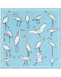 Lost Pattern - Little Egret Silk Pocket Square - Lyst