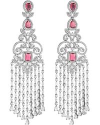 Meraki by Rashmi Bajaj - Antoine De Boucles Wine Cubic Zirconia Earrings - Lyst