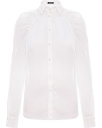 AVENUE No.29 - Gathered Raglan Sleeve Viscose Buttoned Down Shirt - Lyst
