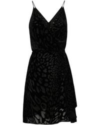SVETA Milano - Nancy Leopard-Pattern Velvet Dress - Lyst