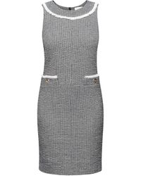 Rumour London - Emilia Checked Cotton Tweed Dress With Fringed Neckline Detail - Lyst