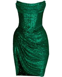 Angelika Jozefczyk - Delia Sequin Mini Dess Emerald - Lyst