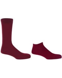 Peper Harow - Made in England - Classic Burgundy Luxury Crew & Trainer Socks Bundle - Lyst