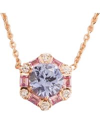 Juvetti - Rose Melba Rose Necklace Ceylon Sapphire, Sapphire, Diamond - Lyst
