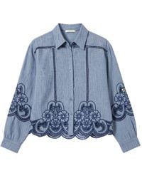 LAtelier London - Laser-Cut Embroidered Cotton Shirt - Lyst