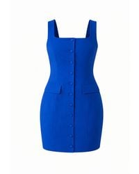 Girl In Mind - Elara Button Up Sleeveless Mini Dress Cobalt - Lyst