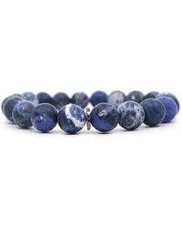 Shar Oke - Blue Sodalite & Black Diamonds Beaded Bracelet - Lyst