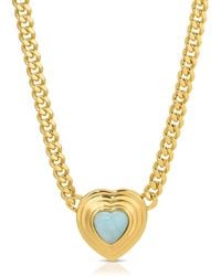 Glamrocks Jewelry - Heart Of Stone Curb Link Necklace- Larimar - Lyst