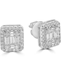 Artisan - Diamond Cluster Halo Stud Earrings - Lyst