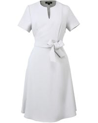 Smart and Joy - Neutrals Belted Tailor Dress - Lyst