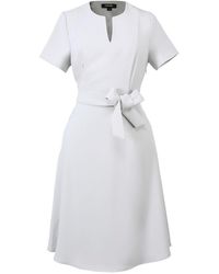 Smart and Joy - Neutrals Belted Tailor Dress - Lyst