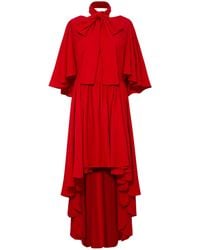 Femponiq - Bow Tie Neck Cape Sleeve Maxi Dress - Lyst