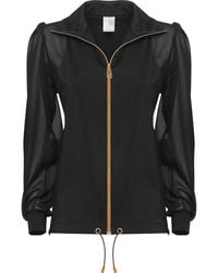 ANTONINIAS - Elegant Panacea Tracksuit Jacket With Golden Details And Chiffon Sleeves - Lyst